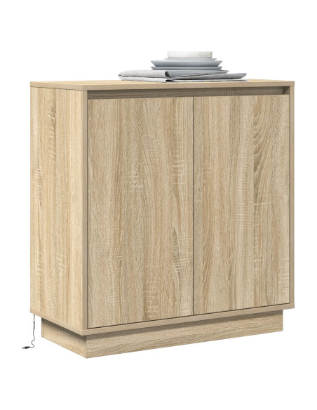 Mobile TV con LED in Rovere Sonoma - 71 x 34.5 x 75 cm - Realizzato in Legno Ingegnerizzato