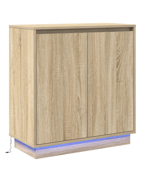 Mobile TV con LED in Rovere Sonoma - 71 x 34.5 x 75 cm - Realizzato in Legno Ingegnerizzato
