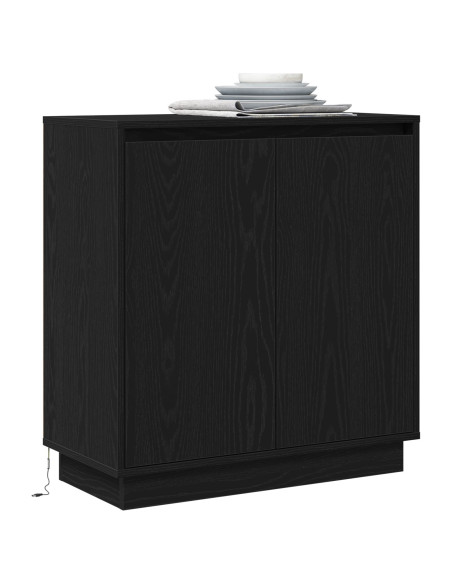 Mobile LED Nero Rovere 71x34,5x75 cm in legno ingegnerizzato