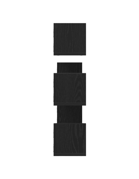 Mensole a Parete 3pz Rovere Nero 80x18x18 cm in Truciolato