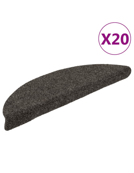 Tappetini Autoadesivi per Scale 20 pz Antracite 56x17x3 cm