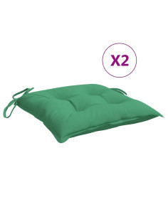 Cuscini per Sedia 2 pz Verdi 40x40x7 cm in Tessuto Oxford
