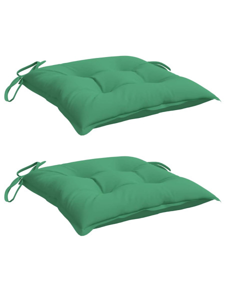 Cuscini per Sedia 2 pz Verdi 40x40x7 cm in Tessuto Oxford