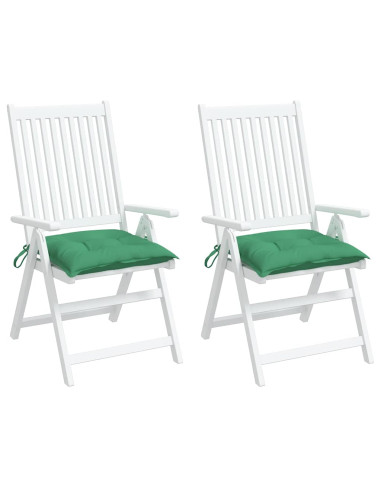 Cuscini per Sedia 2 pz Verdi 40x40x7 cm in Tessuto Oxford