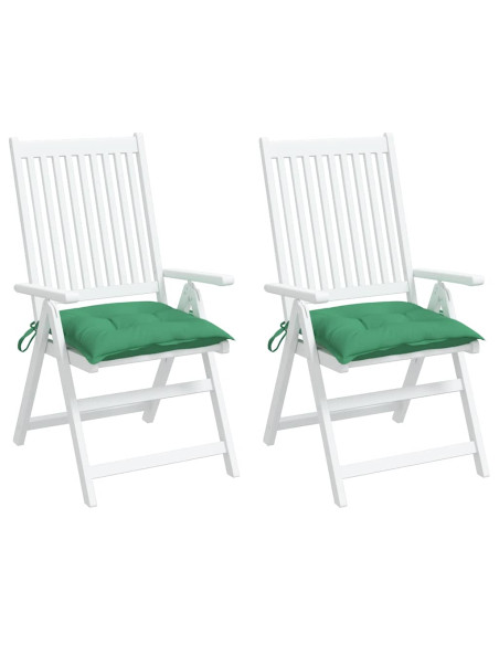 Cuscini per Sedia 2 pz Verdi 40x40x7 cm in Tessuto Oxford