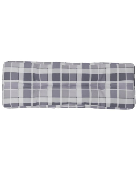 Cuscino per Pallet a Quadri Grigi 120x40x12 cm in Tessuto
