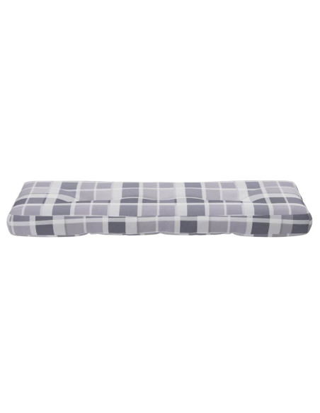 Cuscino per Pallet a Quadri Grigi 120x40x12 cm in Tessuto