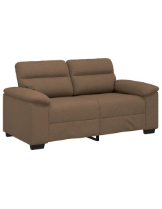 Divano a 2 Posti Marrone 120 cm in Tessuto