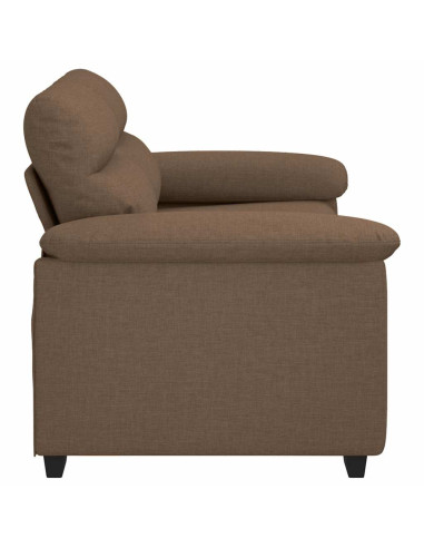 Divano a 2 Posti Marrone 120 cm in Tessuto