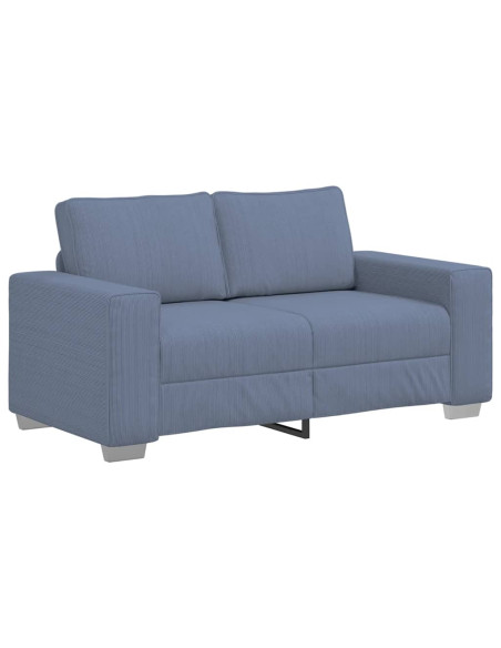 Divano Divanetto Blu 120 cm Tessuto di Velluto a Coste