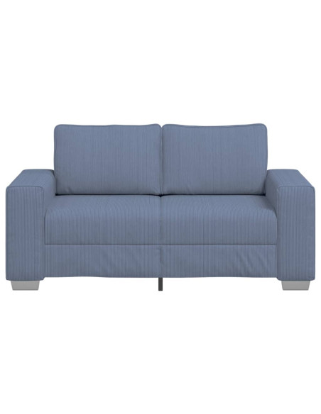 Divano Divanetto Blu 120 cm Tessuto di Velluto a Coste