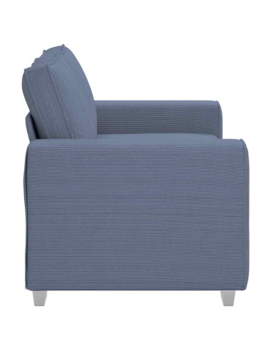 Divano Divanetto Blu 120 cm Tessuto di Velluto a Coste