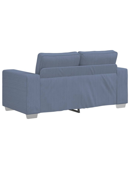 Divano Divanetto Blu 120 cm Tessuto di Velluto a Coste