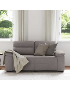 Divano a 2 Posti Tortora 120 cm in Tessuto 2