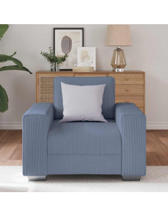 Divano Sedia Blu 60 cm Tessuto di velluto a coste 2