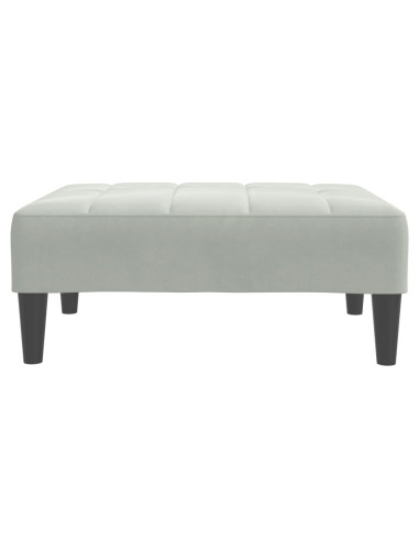 Divano Letto a 2 Posti con Poggiapiedi Grigio Chiaro in Velluto