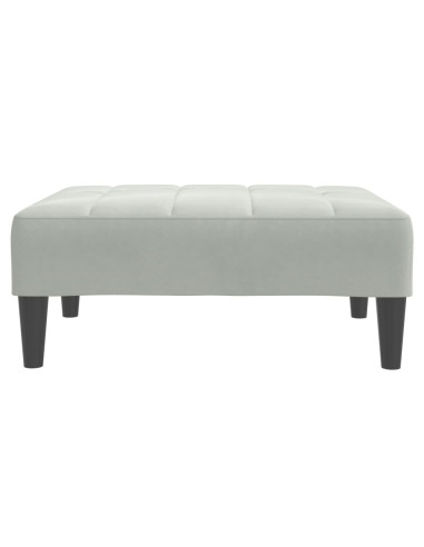 Divano Letto a 2 Posti con Poggiapiedi Grigio Chiaro in Velluto