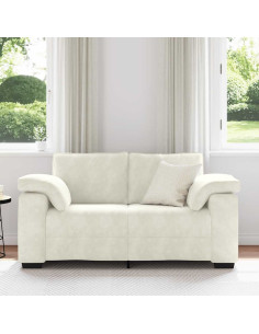 Divano Divanetto Crema 160x77x82 cm in Velluto 2