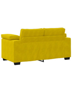 Set di Divani 3 pz con Cuscini giallo in Velluto 2