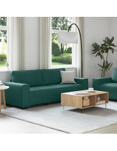 Set di Divani 2 pz con Cuscini Verde scuro in Tessuto 2