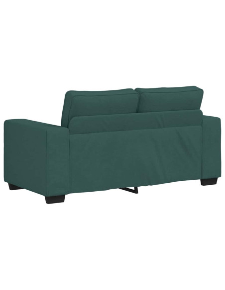 Set di Divani 2 pz con Cuscini Verde scuro in Tessuto