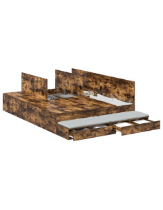 Struttura letto con contenitore con cassetto Rovere fumé 150 cm