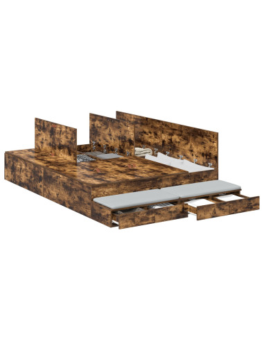 Struttura letto con contenitore con cassetto Rovere fumé 150 cm