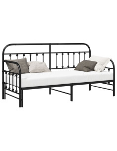 Struttura per letto di giorno Nero 75 x 190 cm