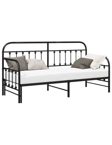Struttura per letto di giorno Nero 75 x 190 cm