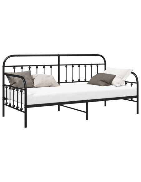 Struttura per Daybed  Nera 100x190 cm in Acciaio