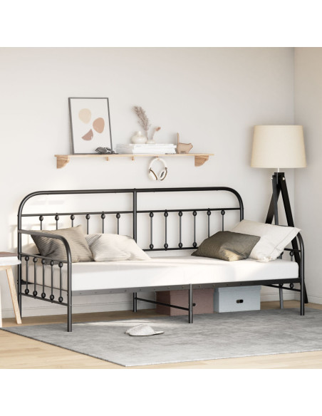 Struttura per Daybed  Nera 100x190 cm in Acciaio