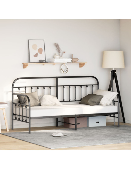 Telaio Letto Giorno Nero  80x200 cm Acciaio