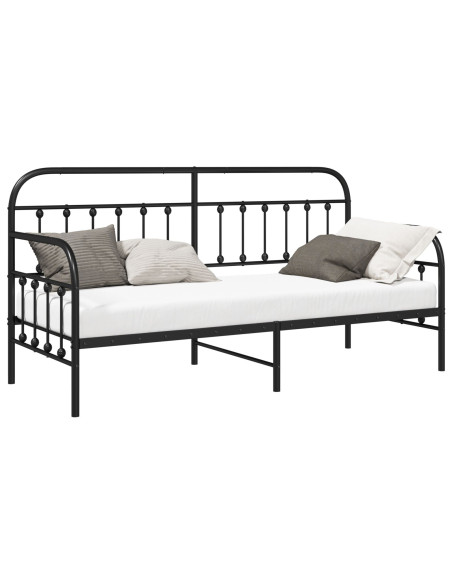 Telaio Letto Giorno Nero  80x200 cm Acciaio