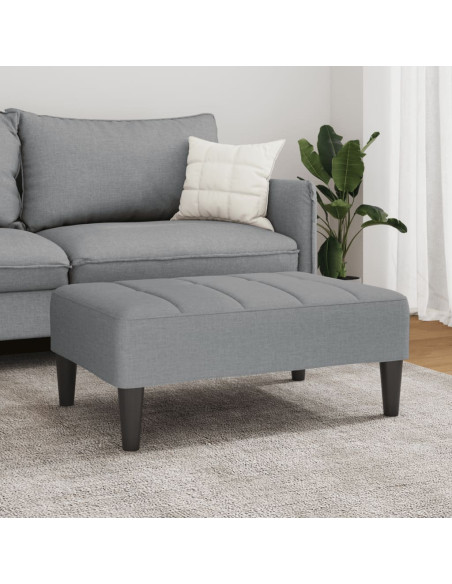 Poggiapiedi Grigio Chiaro 77x55x31 cm in Tessuto