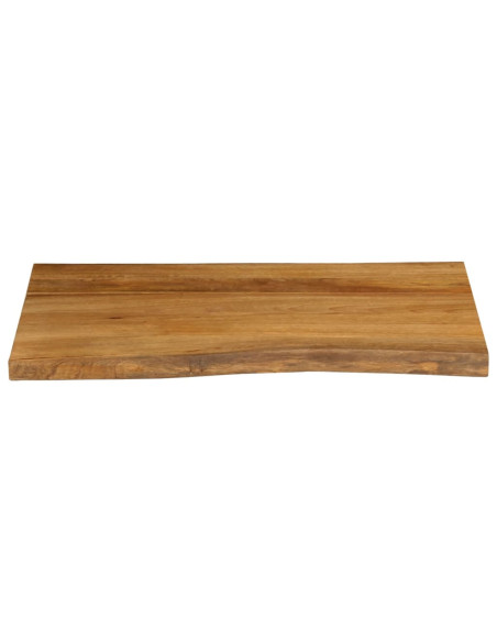 Piano per Tavolo 80x60x3,8cm Bordi Vivi in Legno Massello Mango