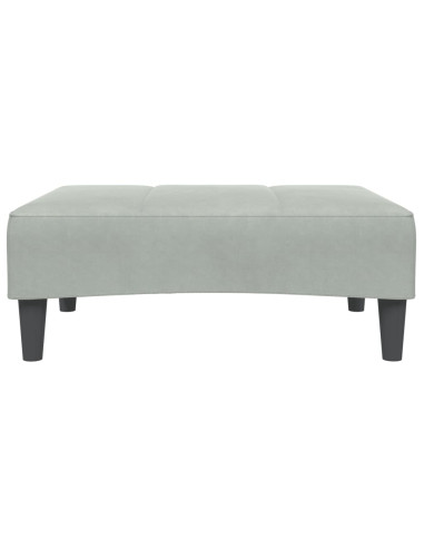 Divano Letto a 2 Posti con Poggiapiedi Grigio Chiaro in Velluto