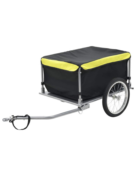 Rimorchio da Bici Nero e Giallo 65 kg