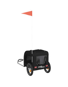 Rimorchio da Bici per Animali Nero Oxford e Ferro 2