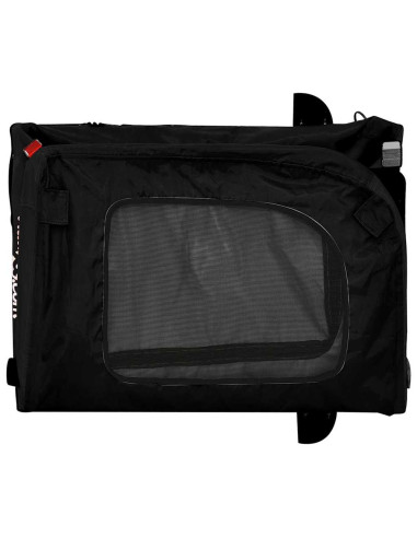 Rimorchio da Bici per Animali Nero Oxford e Ferro