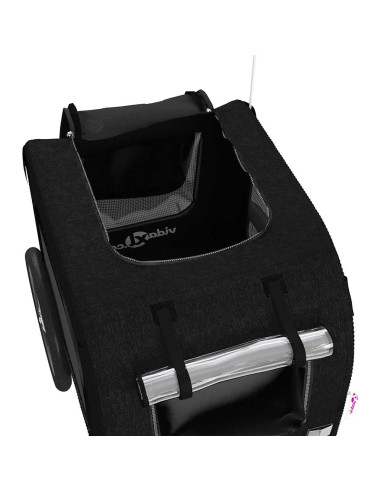 Rimorchio da Bici per Animali Nero Oxford e Ferro