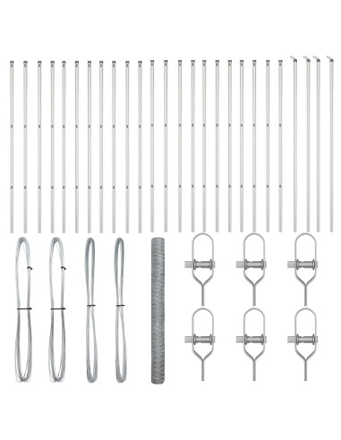 Palo della recinzione Argento 50 x 1,5 m (maglia 50 mm) Acciaio