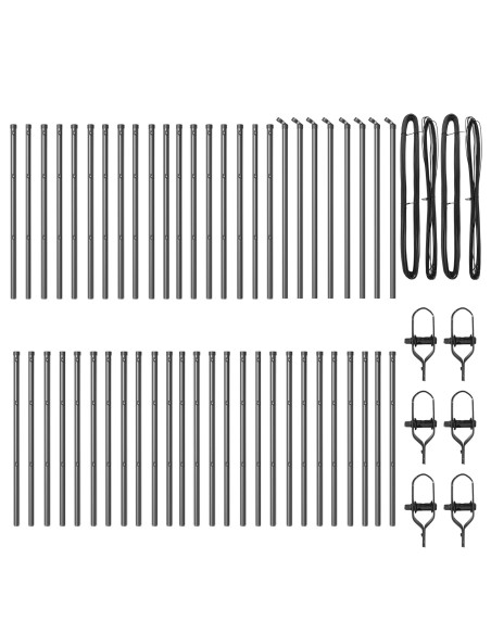 Pali per recinzione 52 pz Grigio Ø32 mm 100 cm Acciaio zincato