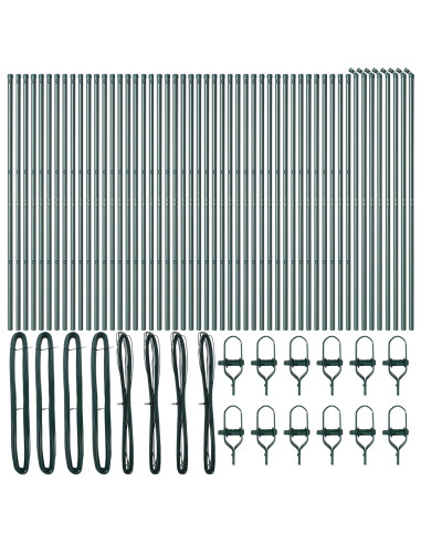 Palo della recinzione 52 pcs Verde 3,2 x 3,2 x 200 cm