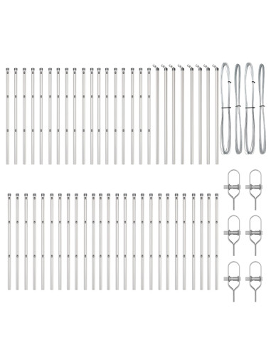 Palo della recinzione 52 pcs Grigio 3,2 x 3,2 x 120 cm