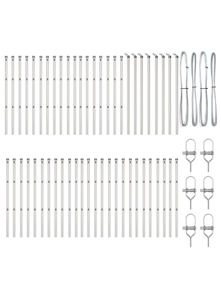 Palo della recinzione 52 pcs Grigio 3,2 x 3,2 x 120 cm