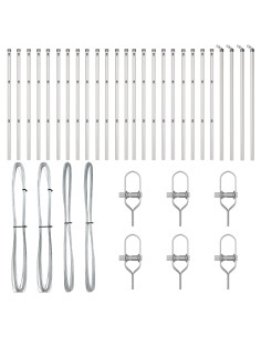 Palo della recinzione 26 pcs Grigio 3,2 x 3,2 x 100 cm