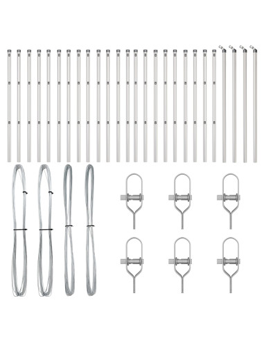 Palo della recinzione 26 pcs Grigio 3,2 x 3,2 x 100 cm