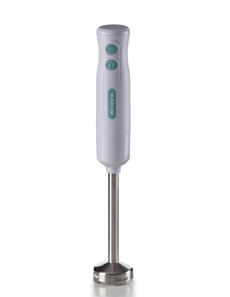 Ariete 601 Pimer 3in1, 700 W, 2 velocità, Lama in acciaio inox, Gamba removibile, Bicchiere trasparente, Bianco & Celeste