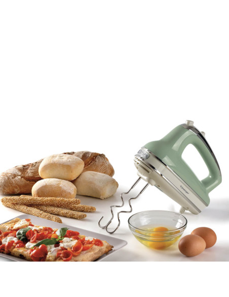 Ariete 1548 Sbattitore Vintage, 450W, 5 velocità, Funzione turbo, 2 fruste, Verde