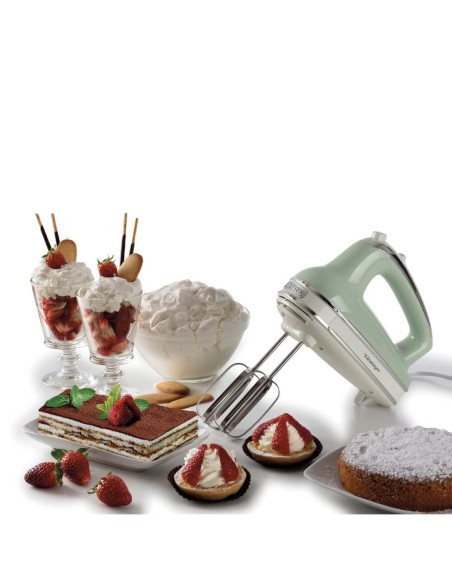 Ariete 1548 Sbattitore Vintage, 450W, 5 velocità, Funzione turbo, 2 fruste, Verde